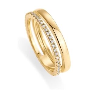 18K Gold Plated Cubic Zirconia Dual Stacking Rings